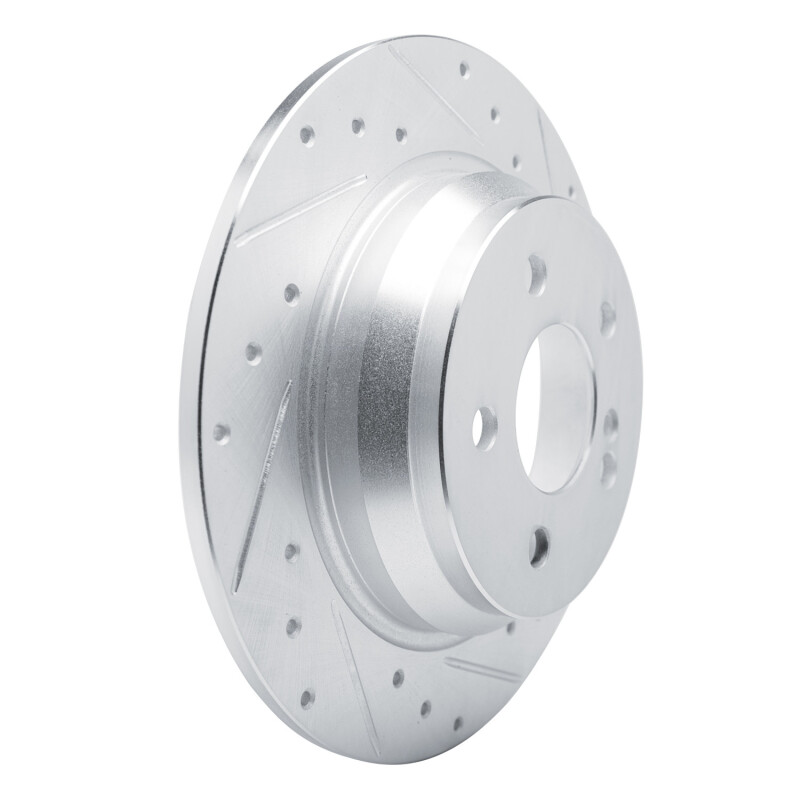 Mercedes-Benz SL500 Brake Rotor (1) - Rear Right - R1 Concepts - Drilled & Slotted - Silver - `03-`06